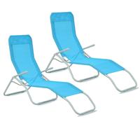 Aga 2x Chaise longue de jardin SIESTA Bleue