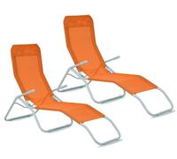 Aga 2x Chaise longue de jardin SIESTA Orange