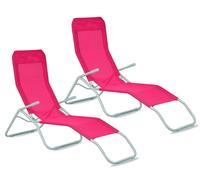 Aga 2x Chaise Longue de Jardin SIESTA Rose