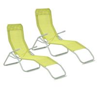 Aga 2x Chaise longue de jardin SIESTA Verte