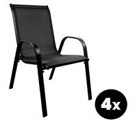 Aga 4x Chaises de jardin MR4400BC-4 Noires