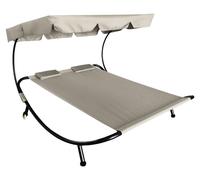 Aga Chaise longue de jardin pour deux personnes avec auvent Beige