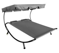 Aga Chaise longue de jardin pour deux personnes avec auvent Gris
