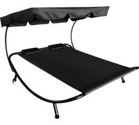 Aga Chaise longue de jardin pour deux personnes avec auvent Noir