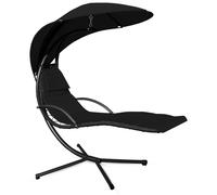 Aga Hamac de jardin suspendu avec auvent Noir