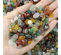 Agate naturelle en gravier, cristaux et éclats de quartz, minéraux énergétiques aux vertus curatives, spécimen de pierre roulée, décoration pour aquarium et loisirs créatifs - Agate colorée - 50 g