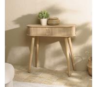 Agathe - console ovale 80x30cm en bois couleur naturelle