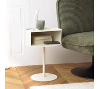 Agathe - table d'appoint ronde en acier beige d35cm