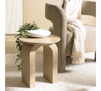Agathe - table d'appoint ronde en bois laqué taupe d40cm