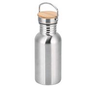 Agatige Gourde Isotherme En Inox, 500 ML Portable Bouteille Thermo Vacuum Bouteille Isotherme Gourde Sport Gourde Inox Bouteille Isotherme Avec Un Bouchon En Bois Une Poignée Pour Sport, Gym, Voyage
