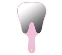 Agatige Miroir Dentaire, Miroir Dentaire en Forme De Dent Mignon Design Miroirs À Main Accessoires Miroirs D'inspection des Dents avec Poignée pour Femme Homme Et Enfant (Rose)