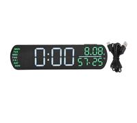Agatige Réveil numérique, Horloge de Bureau LED avec DST Automatique (Feu Vert Coque Noire)