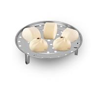 Agatige Support à Vapeur en Acier Inoxydable, 20 Cm Grille de Cuisson à Pizza Ajourée Vapeur Plateau Rond Cuiseur Vapeur Rack avec Amovible Jambes pour Instant Pot Autocuiseur Panier Autocuiseur
