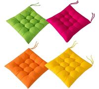 AGDLLYD 4 Coussins de Chaises Carrés 40x40 Coussins de Siège Décoration Maison Coussin Mat Matelassée,Confortable et coloré - Idéal pour intérieur et extérieur (4 Couleurs-B)