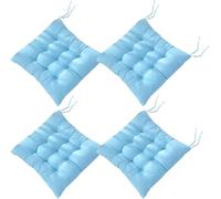 AGDLLYD Lot de 4 Coussins de Chaise 40 x 40 cm,Coussins de Siège Décoration Maison Coussin Mat Matelassée,Confortable et coloré - Idéal pour intérieur et extérieur (4 Bleu)