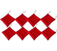 AGDLLYD Lot de 8 Coussins de Chaise 40 x 40 cm,Coussins de Siège Décoration Maison Coussin Mat Matelassée,Confortable et coloré - Idéal pour intérieur et extérieur (8 Red)
