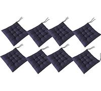 AGDLLYD Lot de 8 Coussins de Chaise 40 x 40 cm,Coussins de Siège Décoration Maison Coussin Mat Matelassée,Confortable et coloré - Idéal pour intérieur et extérieur (8 Bleu Profond)