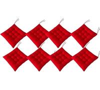 AGDLLYDLot de 8 Coussins de Chaise 40 x 40 cm,Coussins de Siège Décoration Maison Coussin Mat Matelassée,Confortable et coloré - Idéal pour intérieur et extérieur (8 Red)