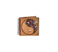 Agenda 10 x 10 cm personnalisé din lemn - Yin&Yang