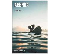 Agenda 2020 2021 Agenda Scolaire Journalier Surfeur Au Coucher De Soleil Format 15,24 X 22,86 Cm: Cahier Pour Une Année Scolaire Réussie