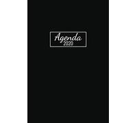 Agenda 2020: Janvier A Décembre 20 / 1 Semaine Sur 2 Pages / 12 Mois / Planificateur Motif Noir / Français