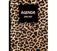 AGENDA 2026 2027: 2 jours / 1 page I Collège Lycée étudiant familial, scolaire... I Planner I ANIMAL LEOPARD NOIR MARRON