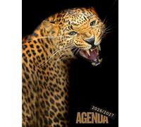 AGENDA 2026 2027: 2 jours / 1 page I Journalier I mixte I Collège Lycée étudiant, scolaire, familial I Hebdomadaire I Mensuel I Planner I Animal NOIR Léopard
