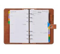 Agenda 2026 2027 à visualiser par semaine Personnel A6 à remplir, août-juillet, petit planificateur mensuel hebdomadaire personnel avec onglets, notes, contacts, poche, anneau pour stylo