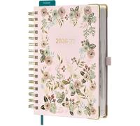Agenda 2026 2027 A5 Journalier Spirale 21 x 15,5 cm 12 Mois De Août. 26 à Juil. 27,Agenda Scolaire avec Intervalles de 30 min rose