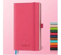 Agenda 2026 2027: De poche Agenda Semainier et Carnet de Notes Petit A6(16,4x9,5cm)18 Mois Scolaire Planner Papier 80g/m² Rouge rosé