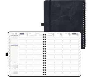 Agenda 2026 - Carnet d'organisation - Rendez-vous et projets - Calendrier hebdomadaire - 17,6 x 21,4 cm - Noir