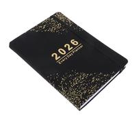 Agenda 2026 Quotidien, Carnet de Notes Noir, Planification 365 Jours | Papier, Fermeture Élastique, Style Minimaliste Compact, pour Rendez-vous, Objectifs, Travail et École
