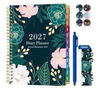 Agenda 2026 Twinsun, Agenda 2026 A5 Semainier et Mensuel Planificateur Hebdomadaire Mensuel Agenda 15,5 cm x 21,6 cm Relié avec Onglets Carnets Une Page par Jour pour le Travail, l'École, l'Horaire