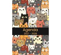 Agenda 2027-2028: Idée de cadeau pour amoureux des chats, vétérinaire, d'amant de chat, Planificateur organisateur mensuel et semainier