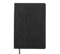 Agenda 2027 Planificateur Quotidien Annuel avec 365 Pages, Noir | Papier, Onglets Mensuels, Coins Arrondis, pour Listes, Rendez-vous, Travail, École