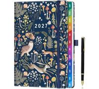 Agenda 2027 Semainier A5 Vertical, Version Français, 1 Jan - 31 Déc | Onglets Mensuels Colorés, Poche Intérieure et Porte-Stylo, Couverture Élégante
