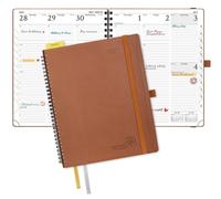 Agenda à spirales, format A5, en anglais, dimensions : 22,8 x 26,7 cm