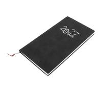 Agenda A6 2027 Noir, Planificateur Quotidien et Hebdomadaire Portable | Pages Lisses en Papier et PU, Gestion, Couverture Minimaliste Moderne, Organisation Professionnelle au Quotidien