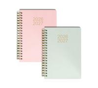 Agenda académique spiralé A5 2026-2027, semainier, couleurs assorties, couverture rigide, organiseur étudiant, planificateur annuel, emploi du temps, pages de notes, couverture dorée, mi-année juillet