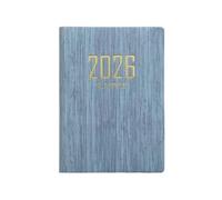 Agenda Anglais Texturé, Bleu Denim | Reliure Solide Fil , Planificateur Poche Cverture Simili-Cuir, Version Anglaise, Agenda Mini Portable