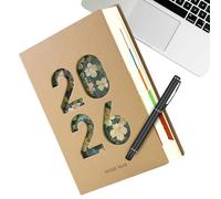 Agenda annuel 2026 avec intercalaires, carnet de 365 jours avec | Agenda journalier 2026 et agenda pour planification des rendez-vous, études, travail, école, cours et voyages