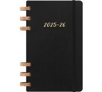 Agenda civil à spirales Moleskine Académique 12 mois Semainier et Mensuel Grand Format Souple Noir Noir G