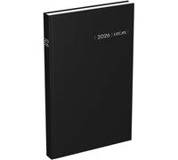 Agenda Civil Carré Travers Année 2026 Journalier Format 14x22 Cm Couverture Rigide Noire