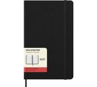 Agenda Quotidien Moleskine 2027, Agenda 12 Mois avec Couverture Rigide et Fermeture Élastique, Format Large 13x21 Cm, Couleur Noir