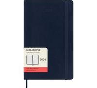 Agenda civil journalier Moleskine 2024 12 mois Grand Format Couverture Souple Bleu Saphir Bleu Saphir G