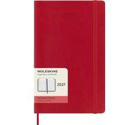 Agenda civil journalier Moleskine 2027 12 mois Grand format Couverture souple Rouge écarlate Rouge écarlate