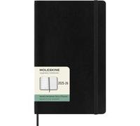 Moleskine Agenda hebdomadaire 2025-2026 18 mois Souple 13 x 21 cm Noir avec espace pour notes