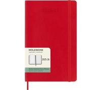 Moleskine Agenda semainier 2025-2026, 18 mois, couverture souple, élastique, 13x21, rouge écarlate