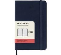 Moleskine Agenda journalier 2026 12 mois Format Pocket 9x14 Couverture rigide Élastique Bleu