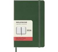 Moleskine Agenda journalier 2026 12 mois Couverture rigide, élastique, Format Pocket 9x14 Vert